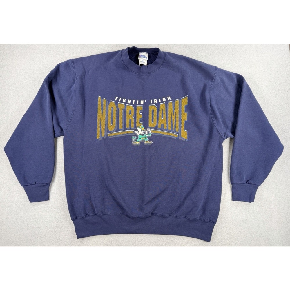 Vintage 90s Pro Player Notre Dame Fighting Irish Crewneck Sweatshirt XL NCAA